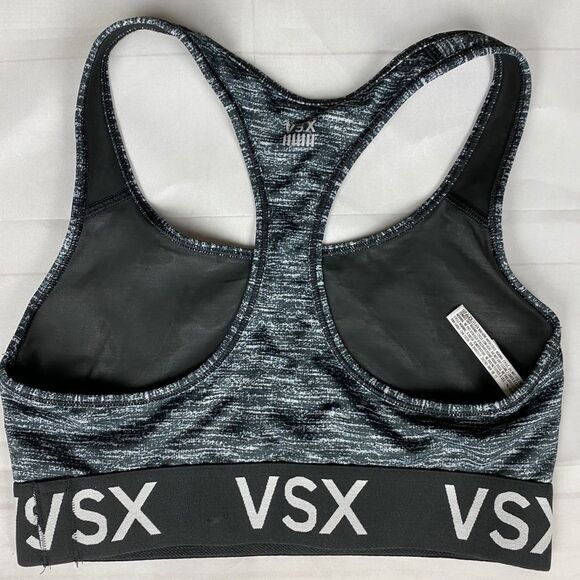 Victoria Secret VSX Gray Black Racerback Sports Bra Size S - Picture 7 of 9